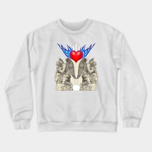 Holy heart with crying angels Crewneck Sweatshirt